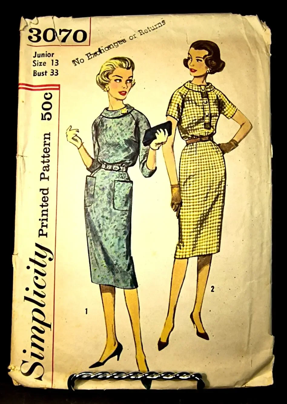1976.  Simplicity Sewing Pattern 3070  Sheath Dress Slim Skirt Sz 13 Junior